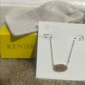 NWT Kendra Scott Gold Necklace with Deep Purple Stone